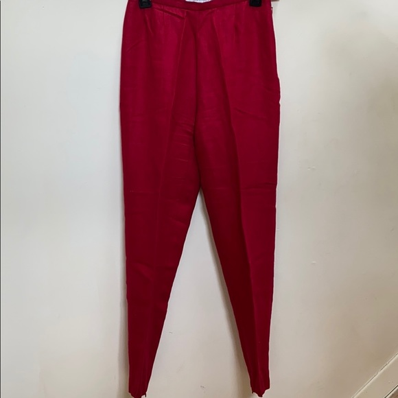 Max Mara red linen ankle pants - Picture 2 of 5
